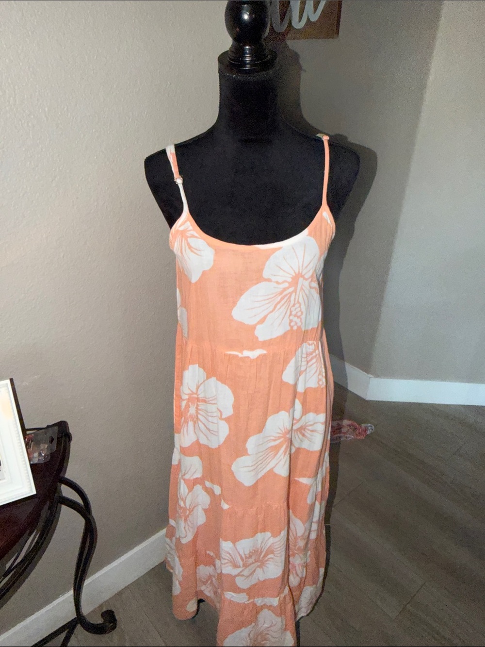 Peach Floral Slip Maxi Dress - Sleeveless Summer Dress